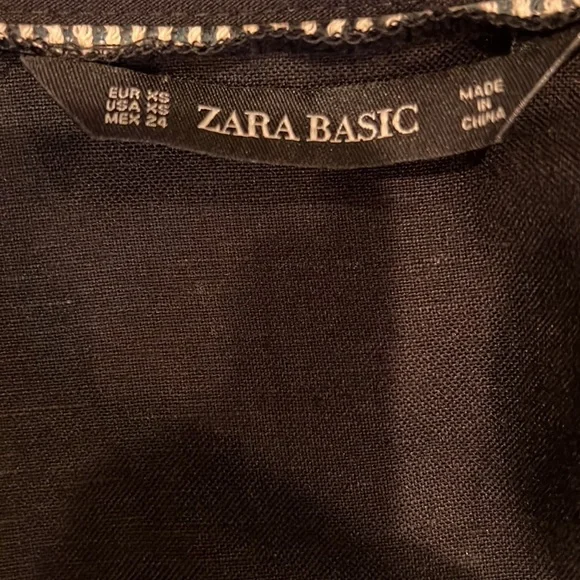 NWT Zara Black Linen & Lace Blouse - Picture 7 of 8